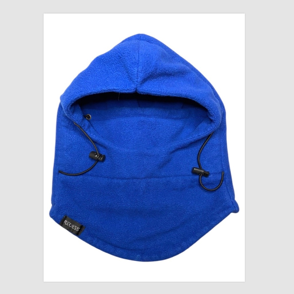 Blue Balaclava Hood By Redess Fleece Lining Pull String Adult One Size